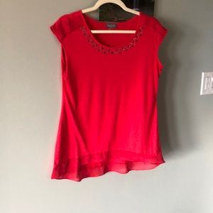 Essentials Milano red studded top.